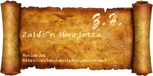 Zalán Henrietta névjegykártya