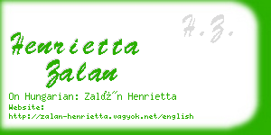 henrietta zalan business card